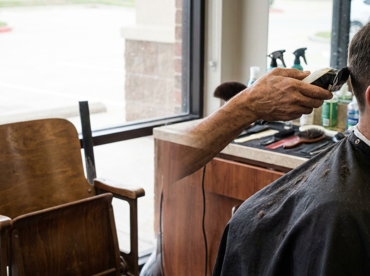 A sharp skin fade haircut from the side
